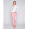 Bootcut Twill Pants with Asymmetrical Hem - Tulip