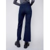 Flare Pull-on Jeans with Decorative Buttons - Blue Black