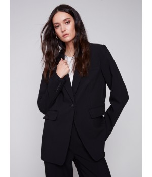 Blazer with Ruched Back - Black