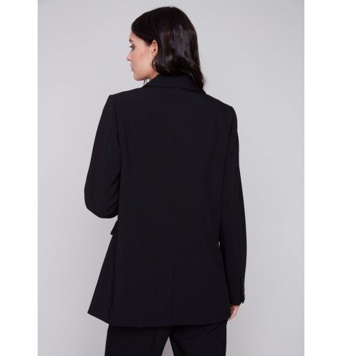 Blazer with Ruched Back - Black