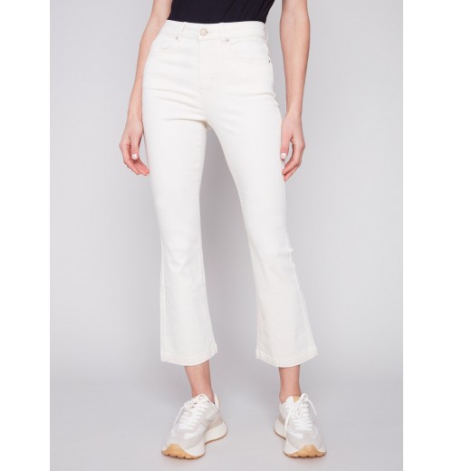 Bootcut Stretch Twill Pants - Natural