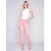 Bootcut Twill Pants with Asymmetrical Hem - Tulip