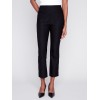 Capri Pants with Hem Slit - Black