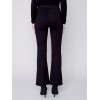 Flare Ponte Pants with Side Slits - Black