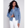 Jean Jacket with Frayed Edges - Medium Blue