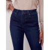 Jeans with Removable Feather Hem - Blue Black