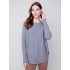 Knit Sweater with Lace-up Cuffs - Gray