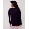 Knit Sweater with Lace-up Cuffs - Black