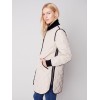 Long Quilted Puffer Jacket - Almond