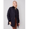 Long Quilted Puffer Jacket - Black