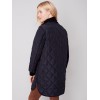 Long Quilted Puffer Jacket - Black