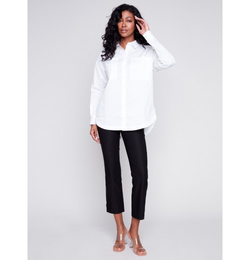 Loose Poplin Shirt - White