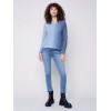 Ombré V-Neck Knit Top - Indigo