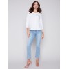 Organic Cotton Slub Knit Top - White