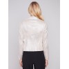 Pearlized Faux Leather Jacket - Champagne