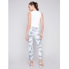 Printed Crinkle Jogger Pants - Summer Leaf