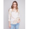 Printed Dolman Sweater - Stone