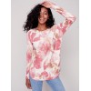 Printed Plush Knit Sweater - Orchid