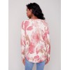 Printed Plush Knit Sweater - Orchid