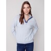 Quarter Zip Funnel Neck Sweater - Snowflake