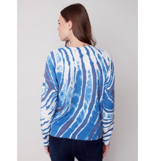 Reversible Printed Sweater - Denim