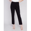 Side Slit Tapered Pants - Black