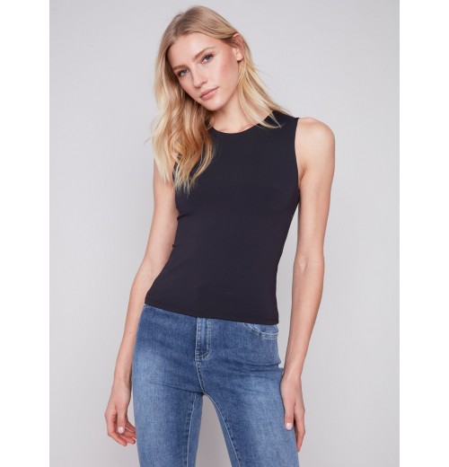 Sleeveless Super Stretch Top - Black