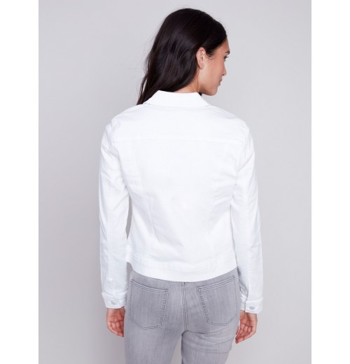 Stretch Denim Jacket - White