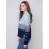 Striped Net Stitch Sweater - Indigo