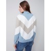 Sweater with Chevron Stripes - Snowflake