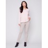 Twill Pants with Zipper Pocket Detail - Almond