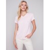 V-Neck Linen T-Shirt - Lotus