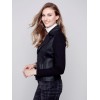 Vintage Faux Leather and Rib Knit Perfecto Jacket - Black